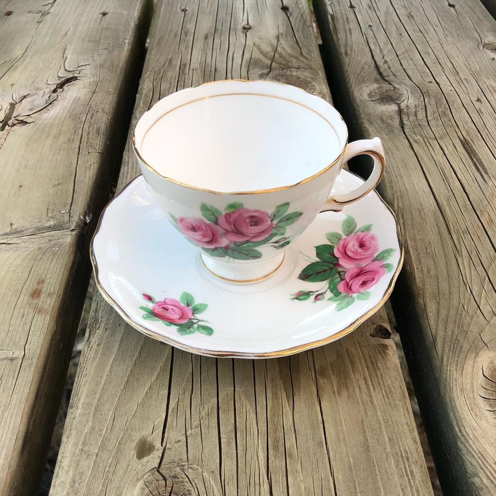 2 for $12 Royal Vale Pink Rose Cup and Saucer